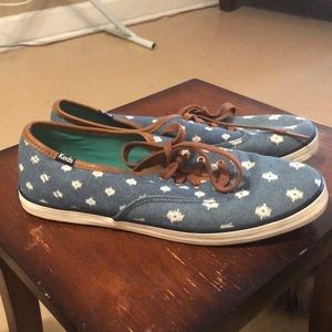 Blue Brown and White Keds
